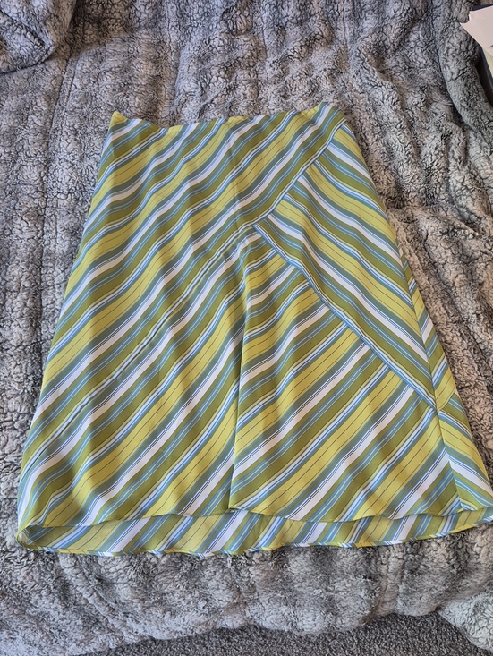 Lane Bryant Dresses & Skirts - Lane Bryant 🖤 Yellow-Green Striped A-Line Skirt (827)